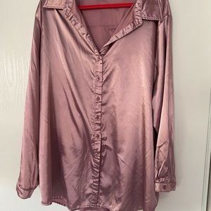 Pink Satin Pretty Little Thing Shirt 2xl